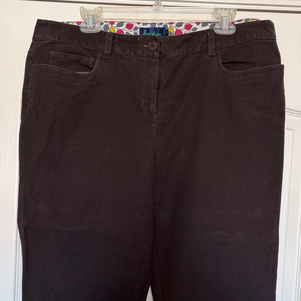 Boden chocolate brown suede jeans boot cut sz 18 maybe 16 fit stretch